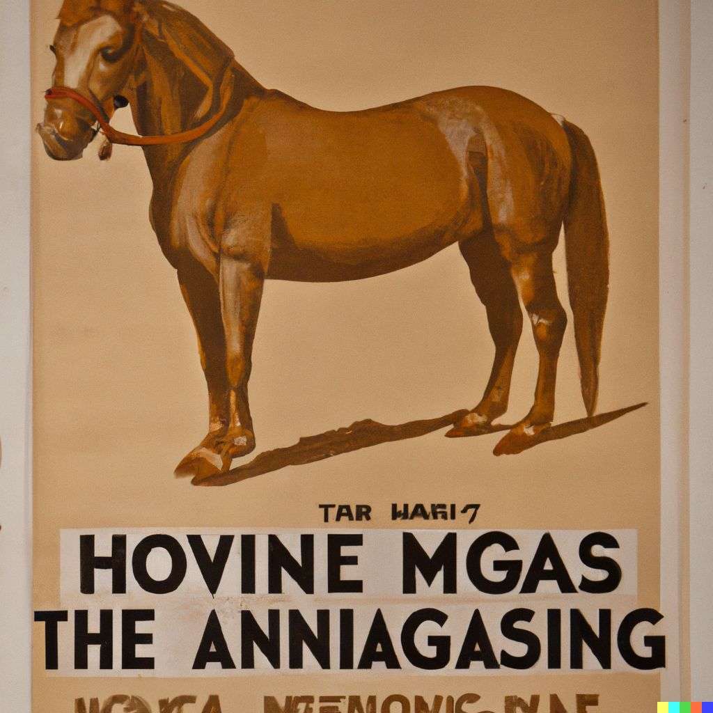 a horse, government information poster from World War 2